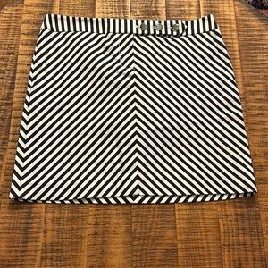 J. Crew Size 2 Black & White Striped Skirt